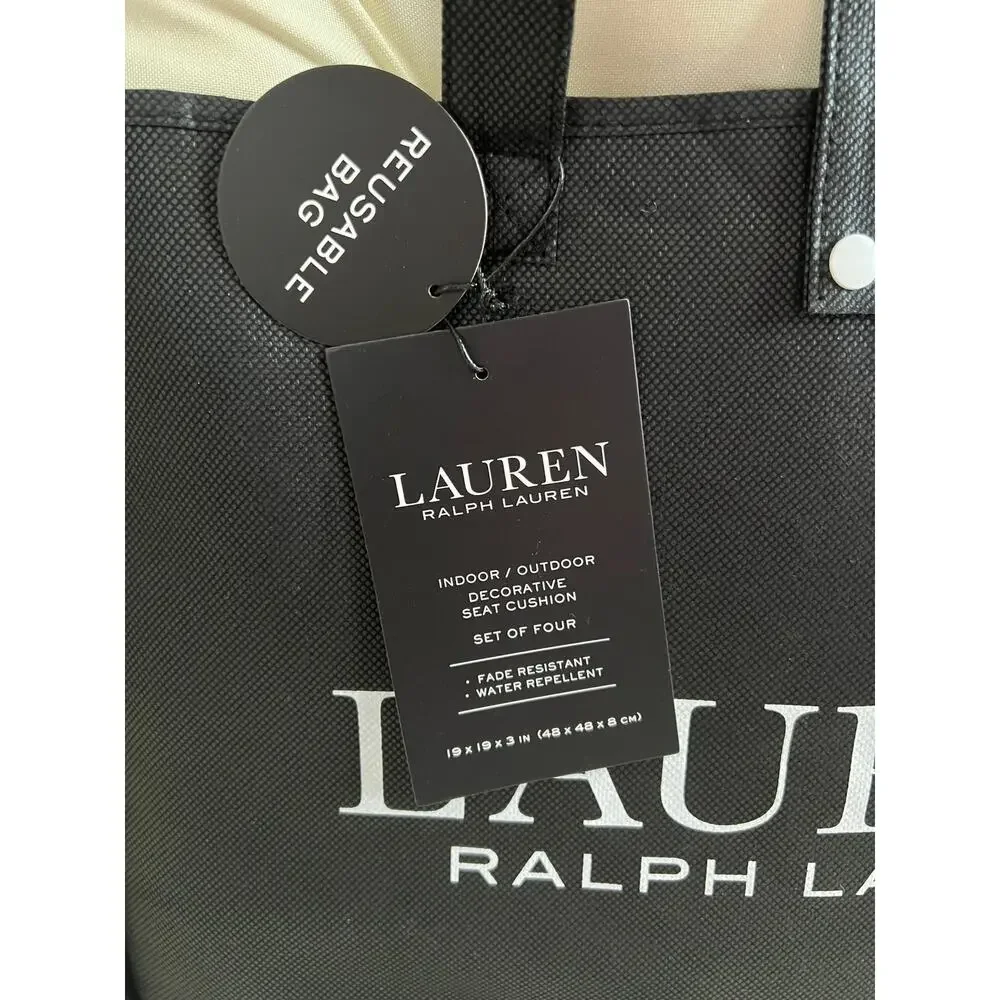 NWT❤️Lauren Ralph Lauren Indoor-Outdoor Reversible Patio 4 Seat Cushion Set